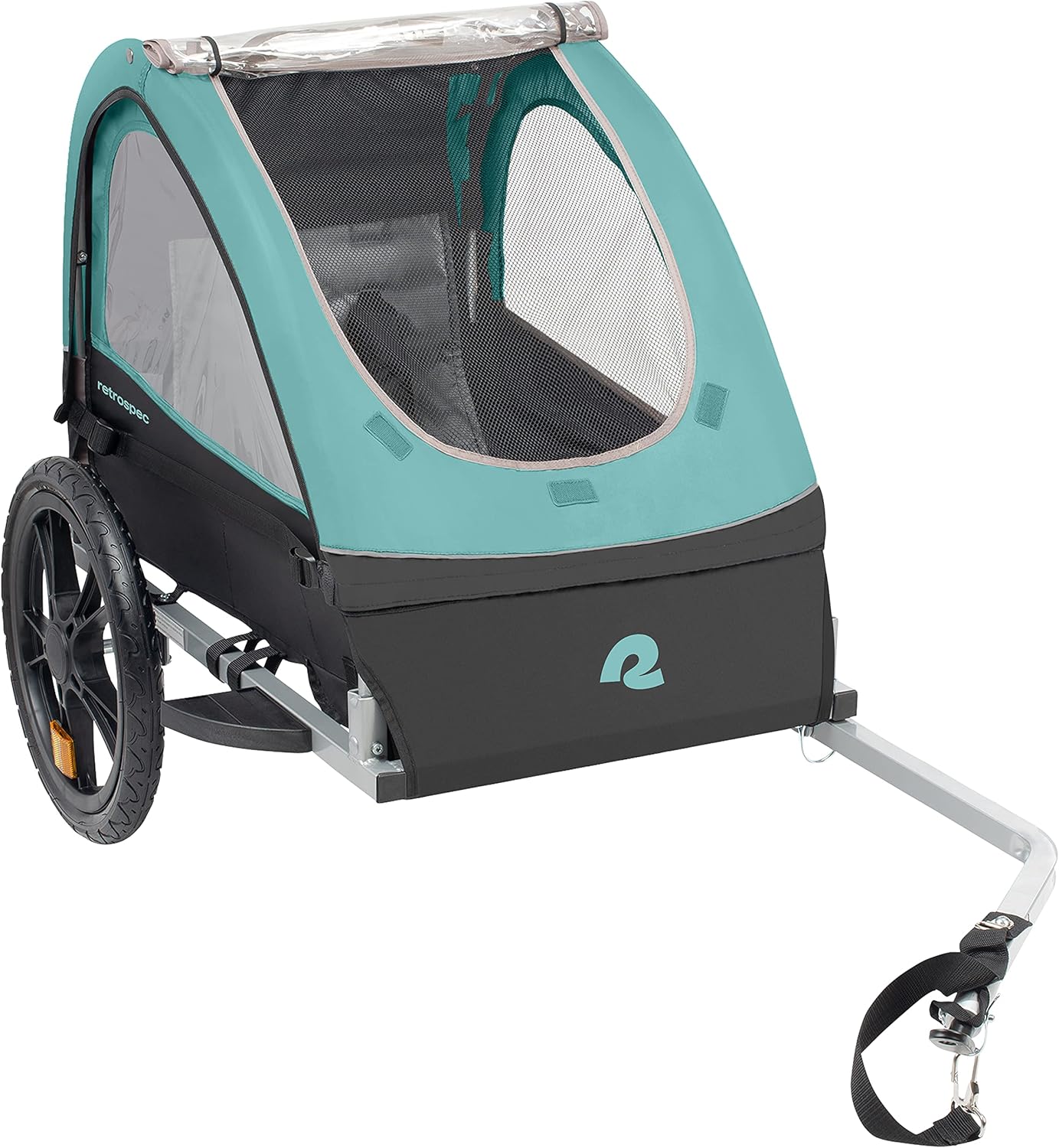 Single & Double Passenger Children’s Foldable/Collapsible Tow Behind Bike Trailer with 16" Wheels, Safety Reflectors & Rear Storage Compartment