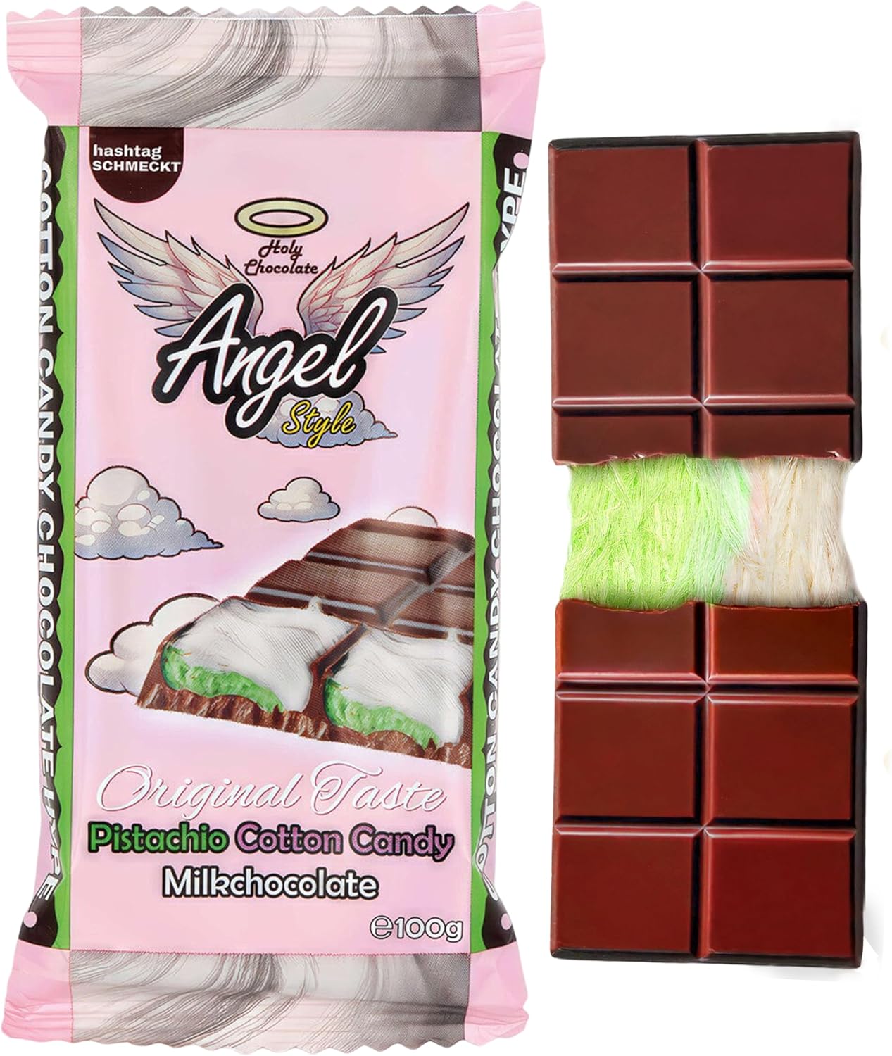 BML 100gram Angel Dubai Hair Cotton Candy Angel Dubai Hair Chocolate Perfect Dubai Chocolate Gift for Birthday Anniversary Party & Any Special Occasion Milk Chocolate... (Pack of 1 (100g))