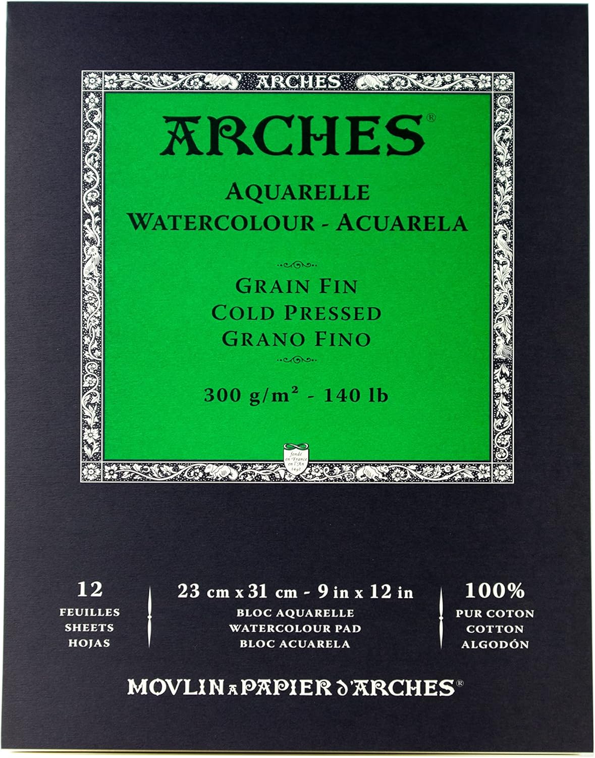 Arches Watercolor Paper Pad, 140 pound, Cold Press, 9"x12"