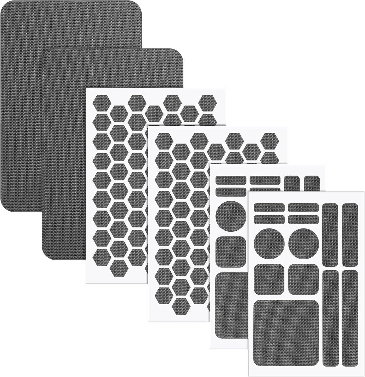 6pcs Phone Grip Tape, Non-Slip Cell Phone Grip Decals Stickers with Multi Shape Sweat Absorbing Adhesive Stickers for Camera Cup Laptop (Gray)