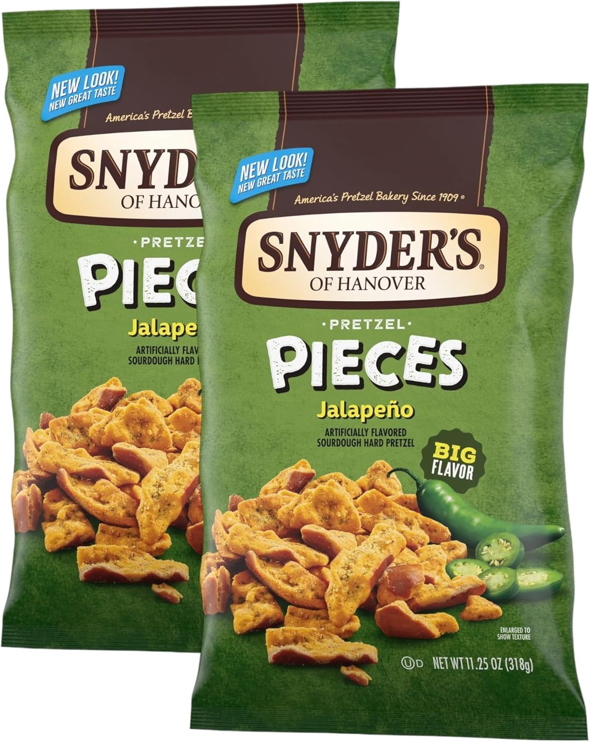 Snyder's of Hanover Pretzel Pieces, Jalapeno 318g, (Pack of 2)