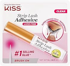KISS Strip Lash Adhesive, Lash Glue, 24hr Strip Eyelash Adhesive, Clear, Includes Lash Adhesive, Long Lasting Wear, Can Be Used with Strip Lashes and Lash Clusters