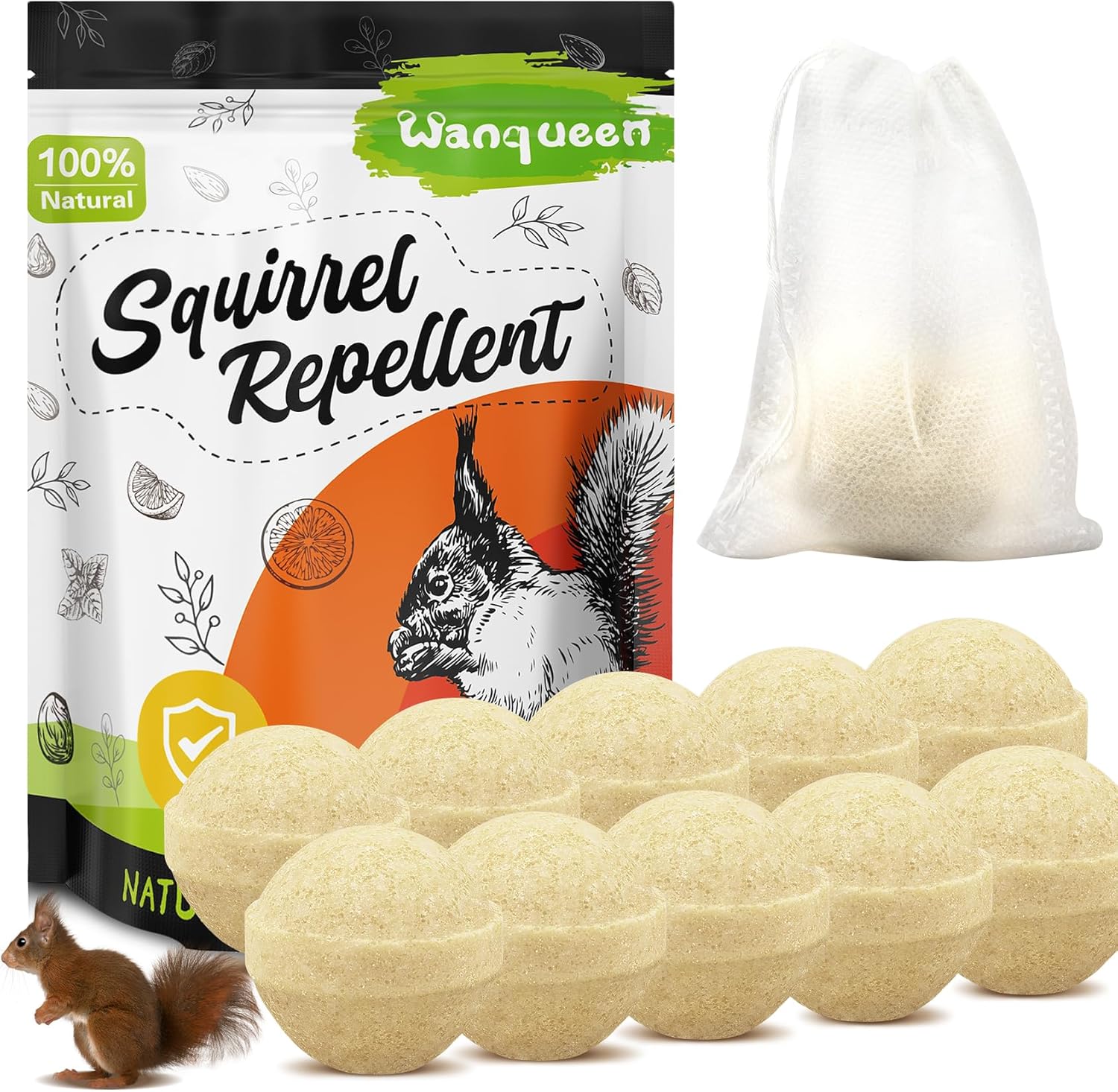 10 Pack Squirrel Repellent, Mouse Repellent for Car Engines, Peppermint Oil Squirrel Deterrent Pest Control Yard, Outdoor
