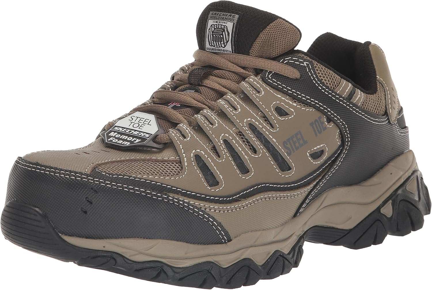 Skechers Men's Cankton Steel Toe Construction Shoe – Electrical Hazard Rated, Memory Foam