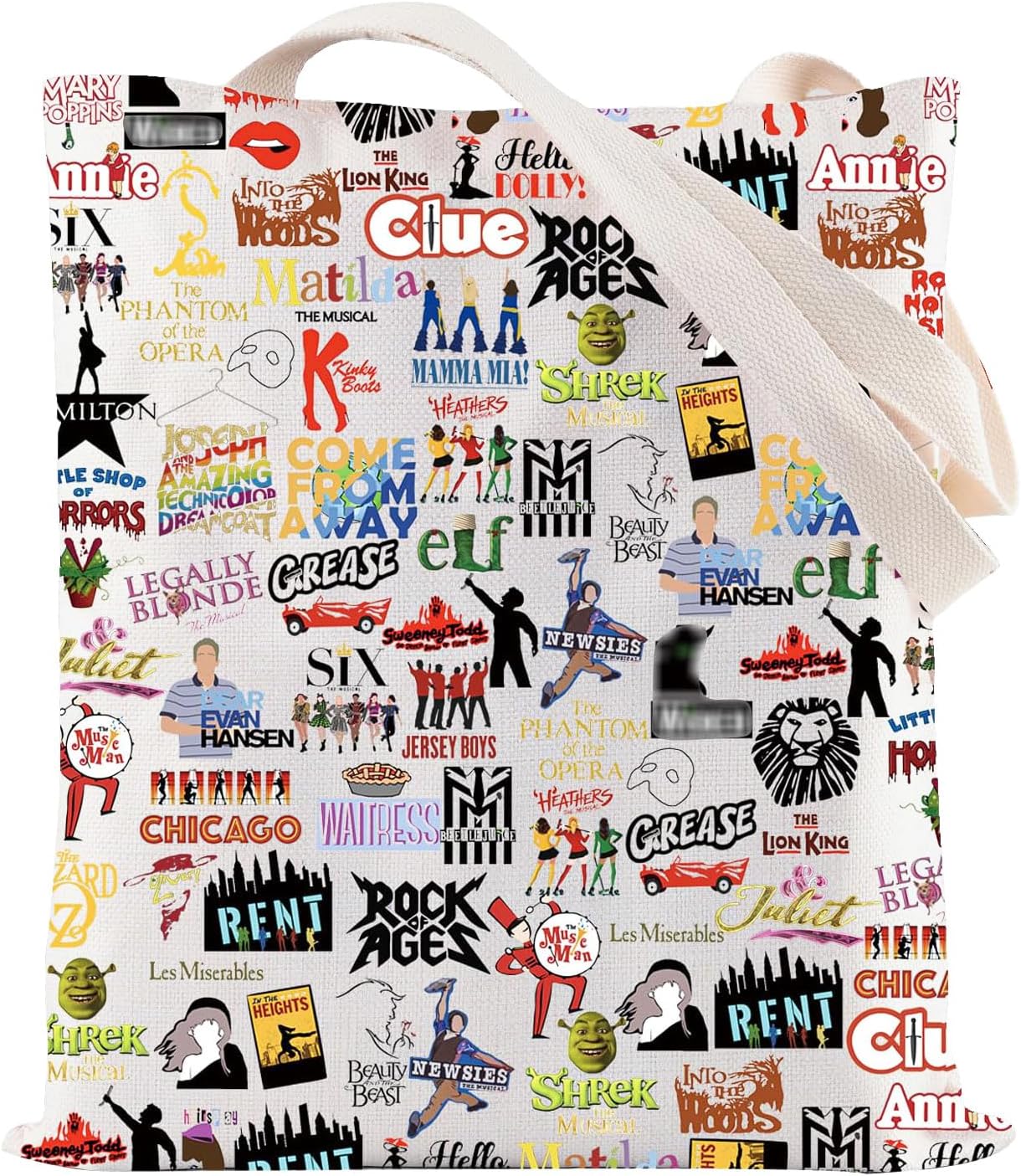 Theatre Drama Tote Bag, Broadway Musical Theatre Gifts, Reusable Large Capacity Grocery Tote Bag Theater Lover Gift Musical Lover Shoulder Bag