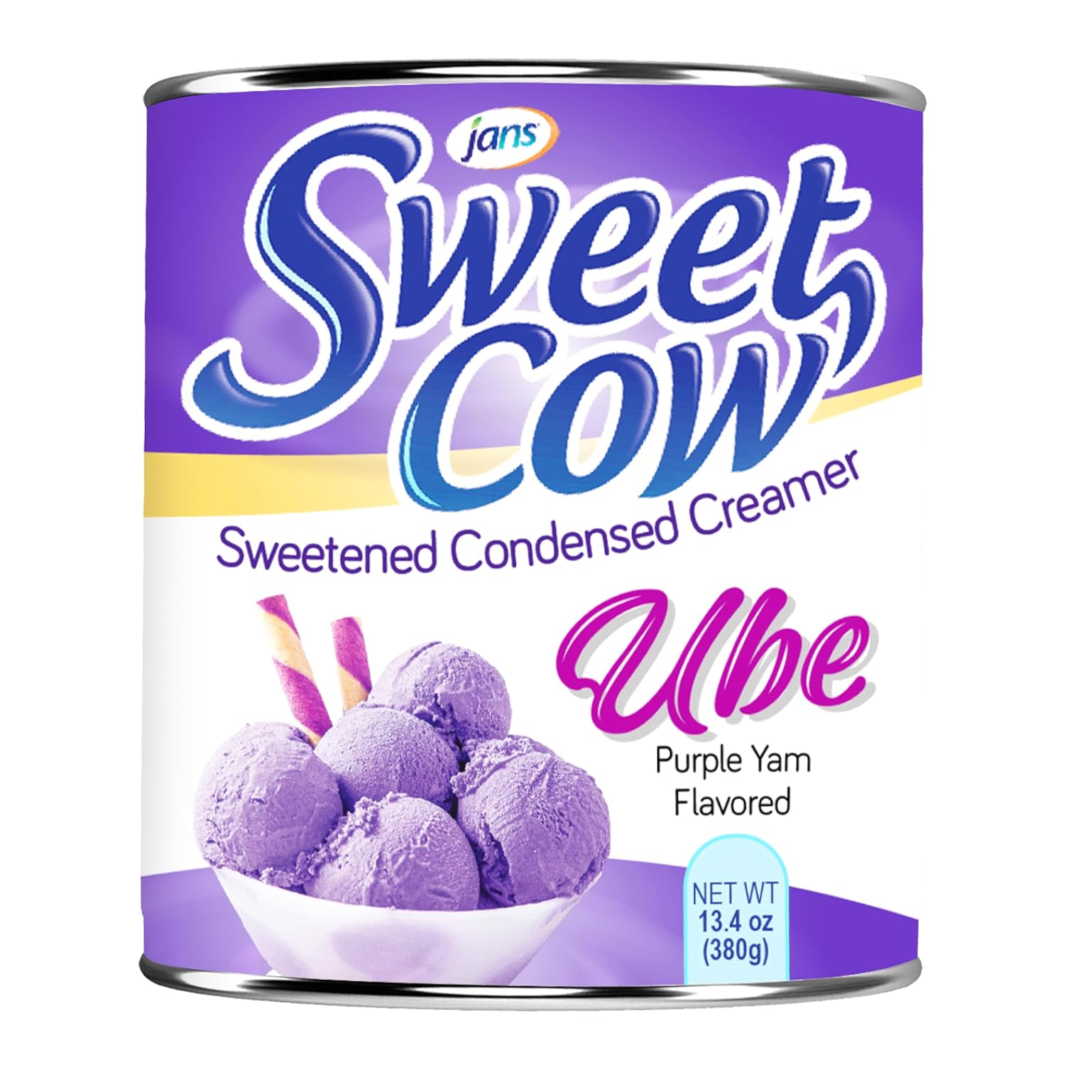 Ube Condensed Milk, 13.40 oz (Pack of 1) | Jans Sweet Cow Sweetened Condensed Creamer