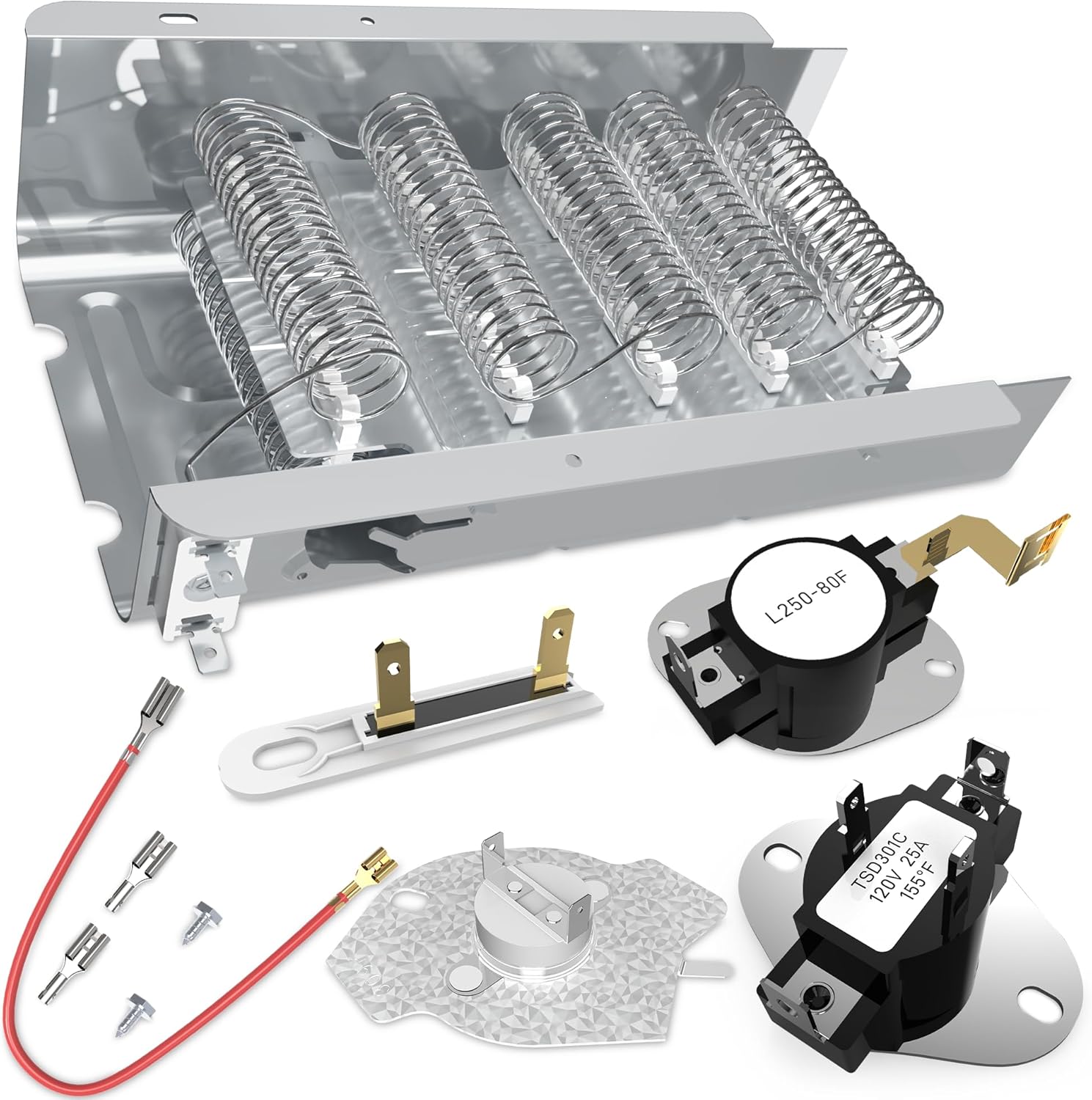 UPGRADE 279838 Dryer Heating Element for Whirlpool Wed4815ew1 Maytag Centennial Medc215ew1 Kenmore 70 80 Series Model 110 Amana Ned4655ew1 Roper Admiral, Replaces W10724237 2406026 3403585 3398064