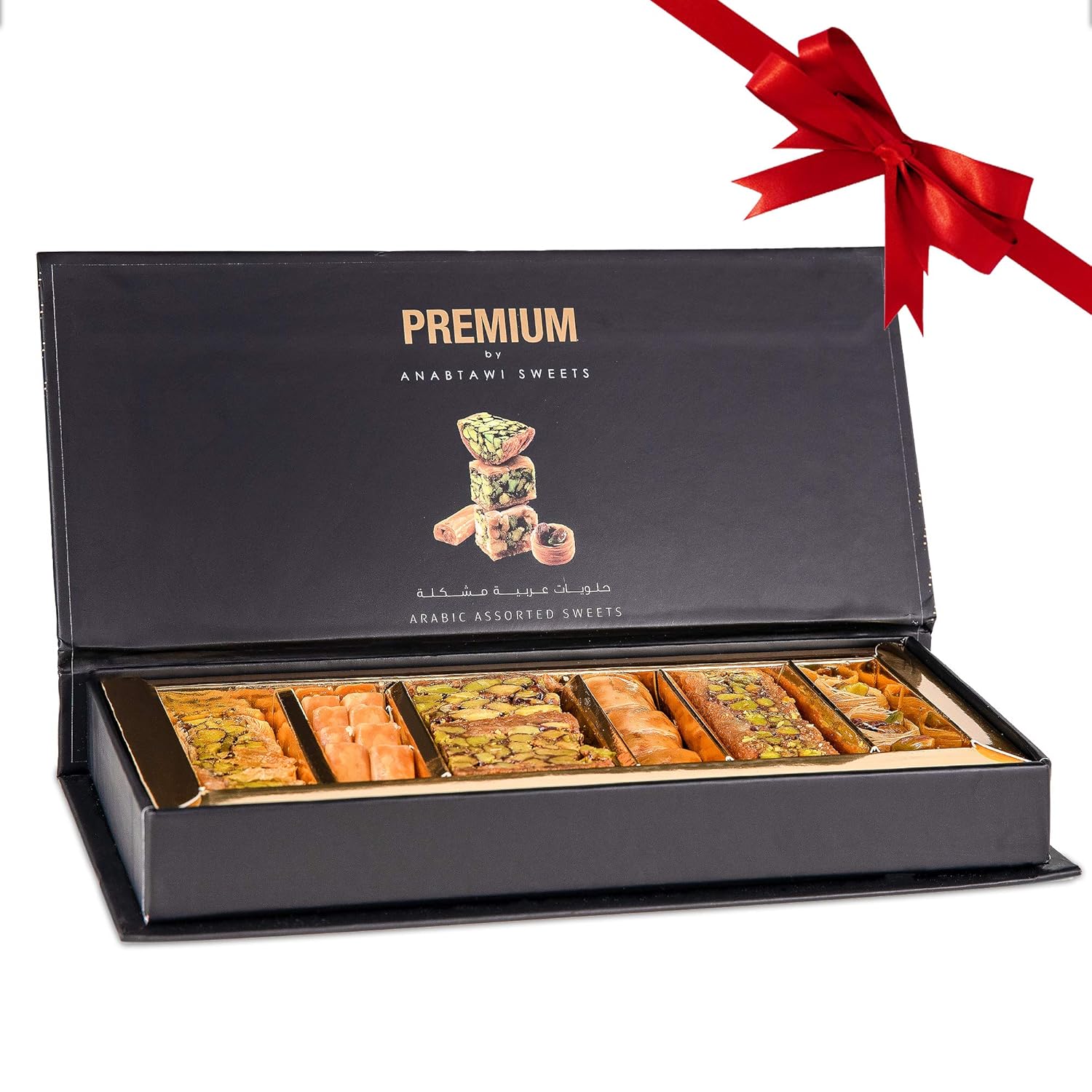 Anabtawi Middle Eastern Sweets - 21-Piece Assorted Baklava, Pistachio and Almond Pastry - Traditional Arabic Baklava Gift Box - No Preservatives, No Additives - Gourmet Baklava Pastry Boxes - 180g