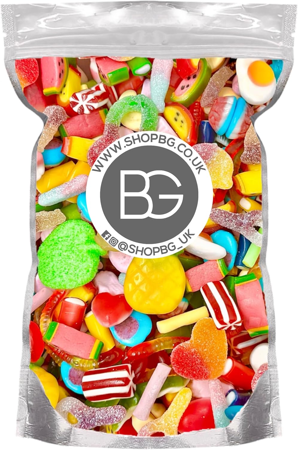 BG Mixed Quality Pick and Mix Sweets, Retro Candy Assortment Fizzy & Non-Fizzy Sweeties - 800g Share Pouch