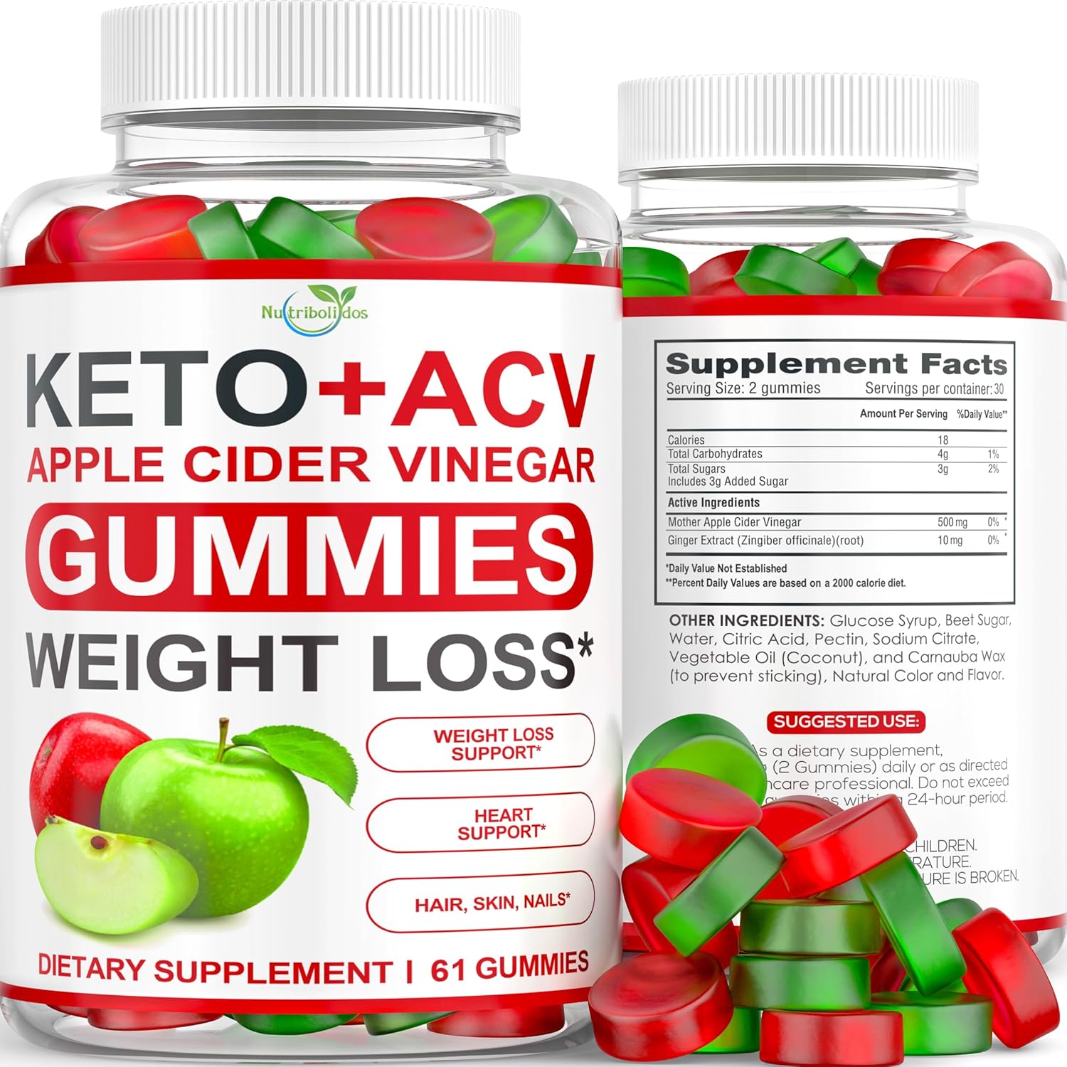 Keto ACV Gummies Advanced Weight Loss - ACV Keto Gummies Supplement for Women and Men - Metabolism, Detox, Cleanse - Apple Cider Vinegar Kelly Clarkson - Ginger + Apple Flavor