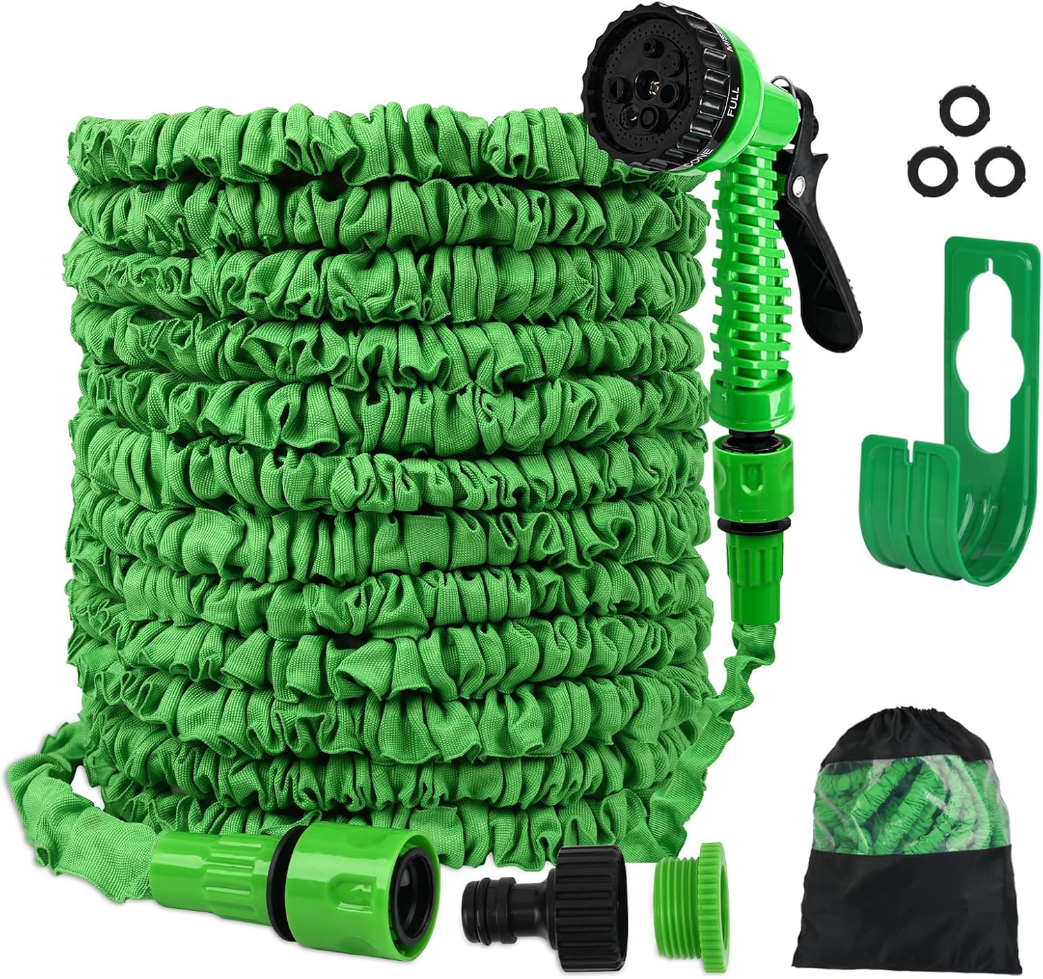 Expandable Hosepipes,30m 100ft Garden Hose Pipe for Garden Flexible Garden Hose with 7 Function Spray Gun,Extendable Water Hose Retractable Magic Hose Pipe for Gardening Car Washing (Green)