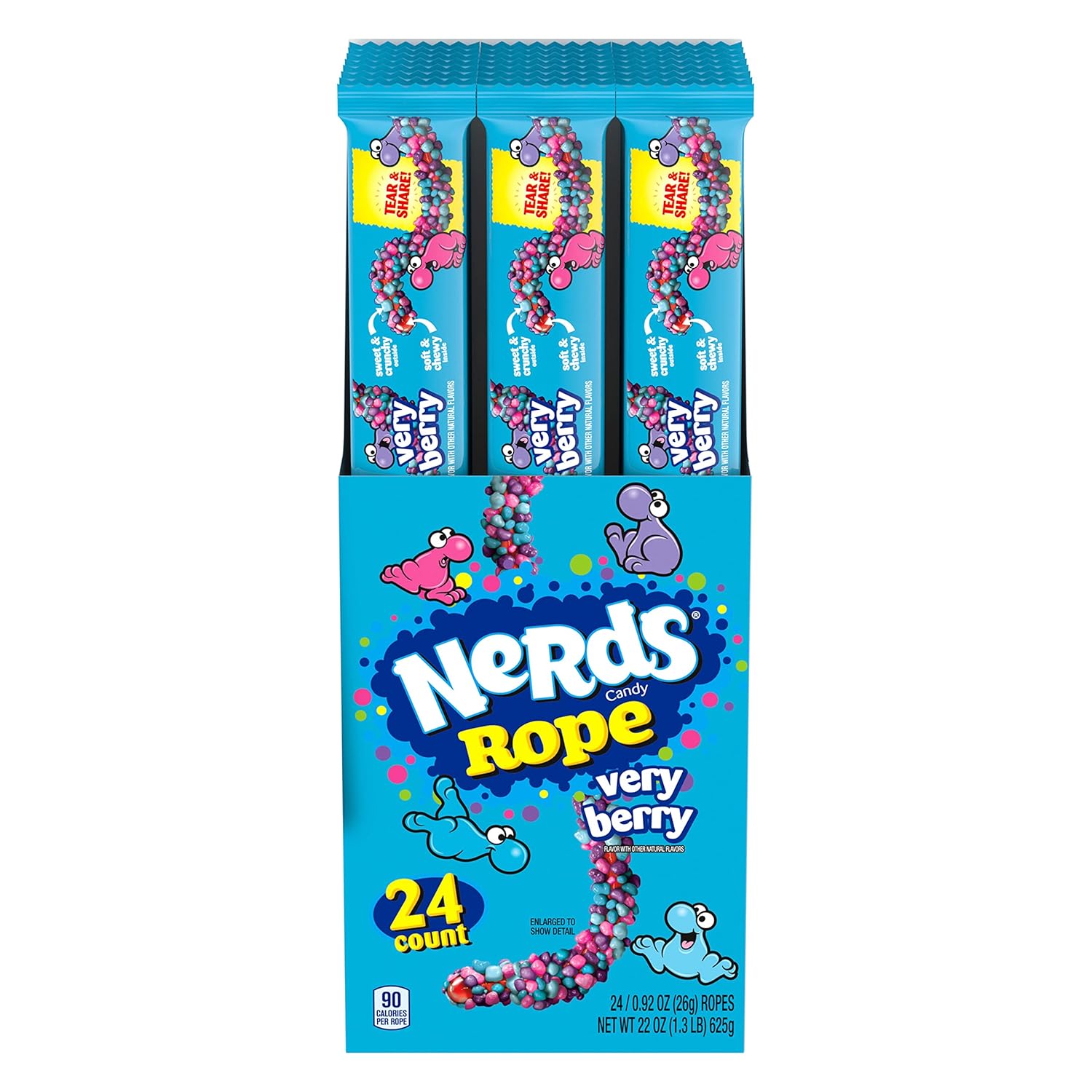 Nerds Rope Candy, Very Berry, 0.92 Ounce Ropes (Pack of 24)