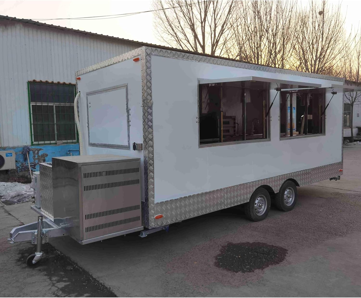 BELYOO Food Trailer, Mobile Food Truck Trailer with Full Kitchen Catering Food Trailer, Concession Food Trailer for Sale Ice Cream Trailer Square Snack Food Truck