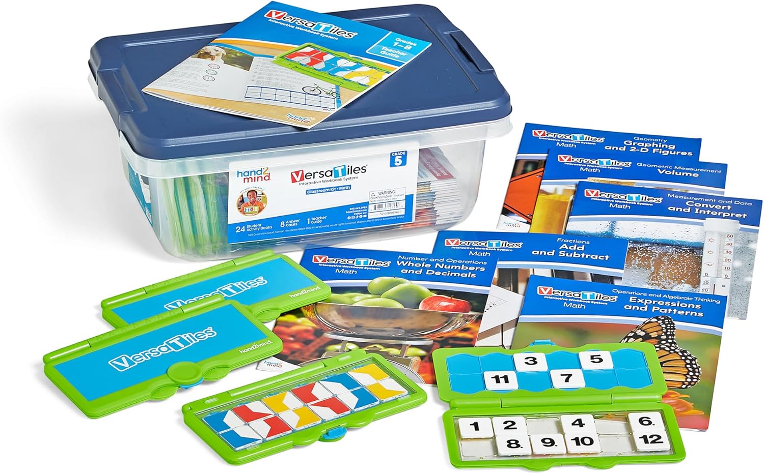 hand2mind VersaTiles Math Classroom Set for Grade 5, Math Practice Workbook for Students, Elementary Classroom Must Haves, Fourth Grade Learning Activities, Teacher Must Haves