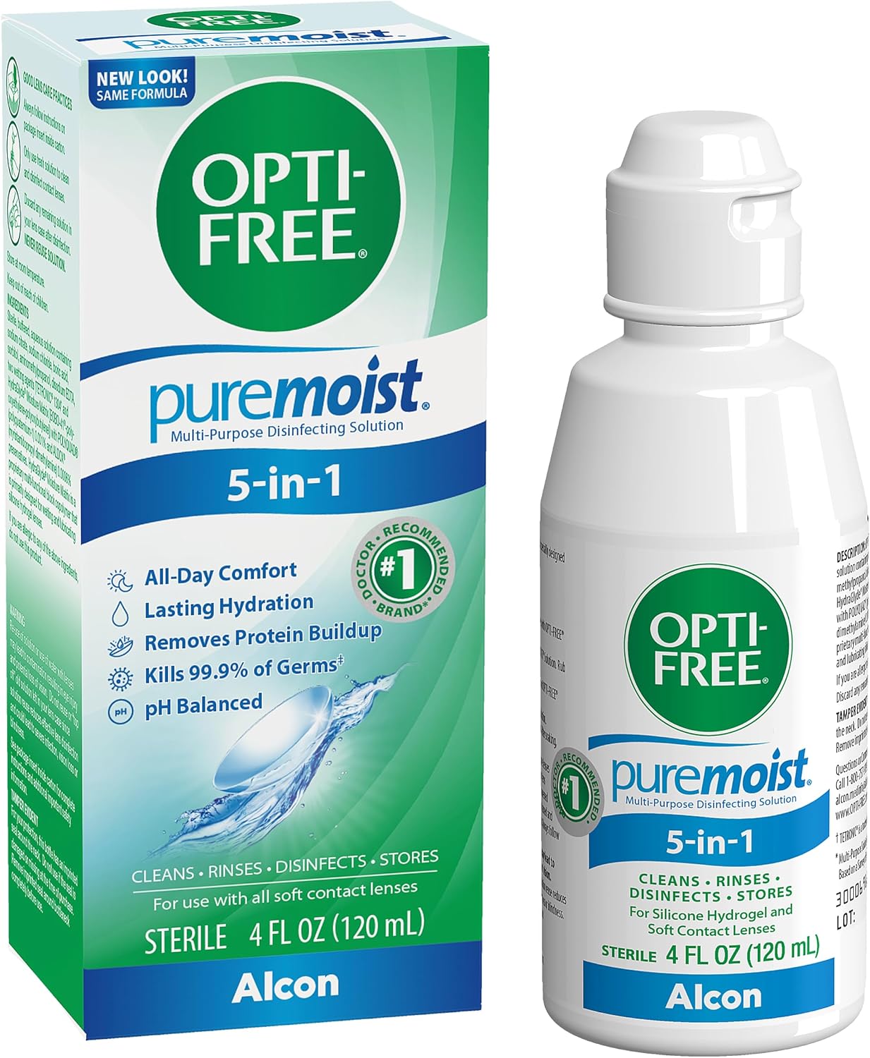 Opti-free Puremoist Multi-Purpose Contact Lens Cleaning and Disinfecting Solution, 4 Fl Oz