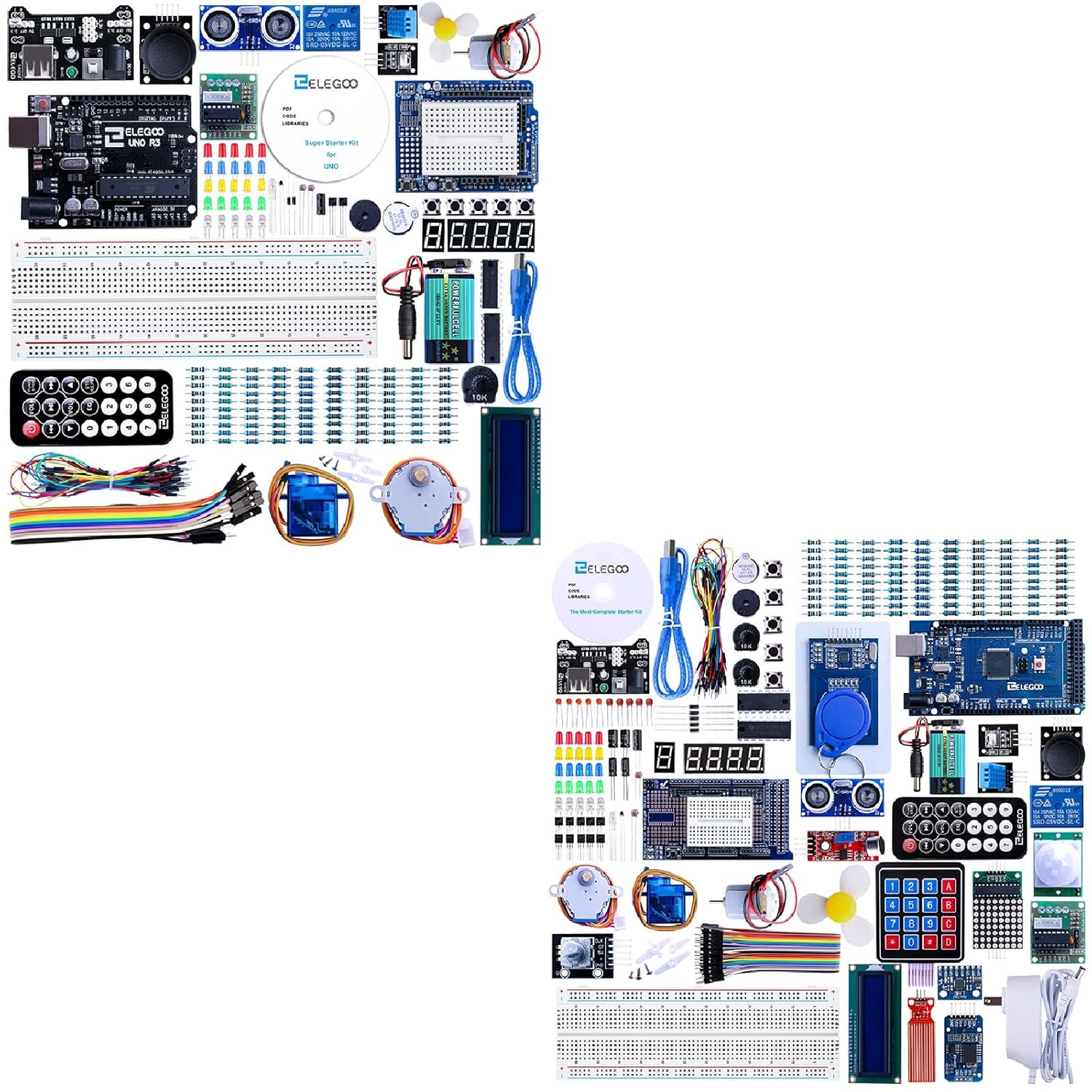 ELEGOO UNO Project Super Starter Kit & ELEGOO Mega R3 Project The Most Complete Ultimate Starter Kit