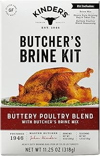 Kinder's Butcher's Turkey Brine and Rub Kit with Brining Bag, Garlic and Herb, 12-ounces