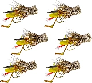 Dave's Hopper Fly Fishing Set - Topwater Terrestrial Grasshopper and Cricket Dry Flies for Bass, Panfish, Trout