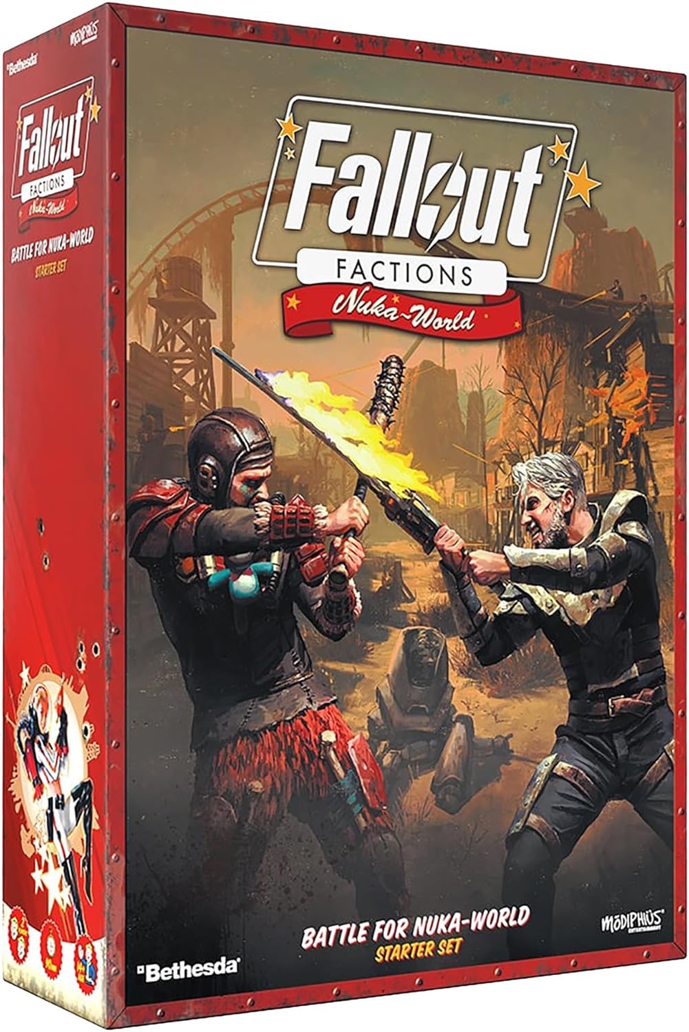 Modiphius Entertainment: Fallout: Factions - Battle for Nuka-World Starter Set - Tabletop Miniatures Skirmish Game, Licensed War Game, 20 Miniatures