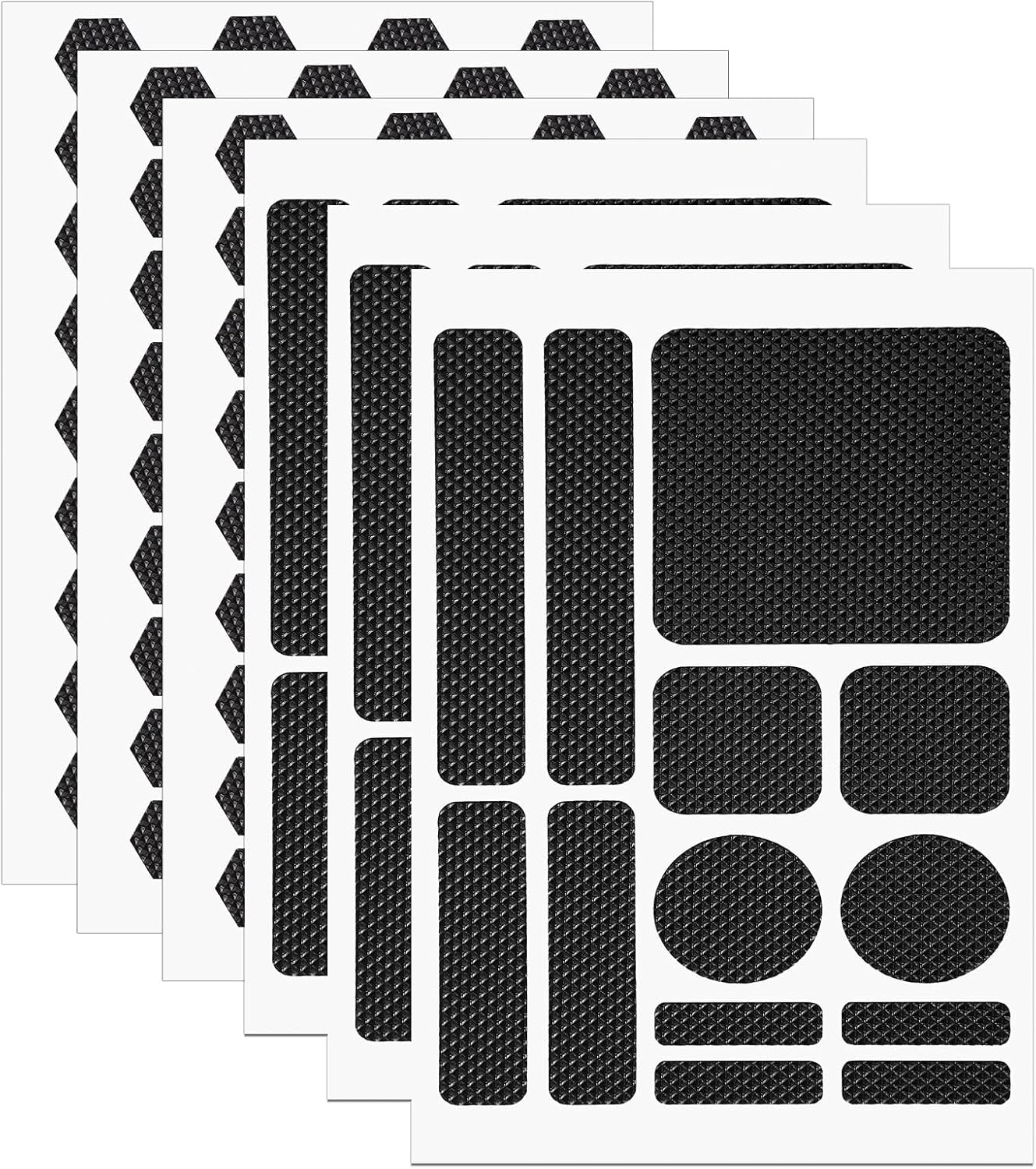 6pcs Phone Grip Stickers, Anti-Slip Grip Decals Pre-Cut Adhesive Traction Non-Slip Pads for Cell Phone Case, Laptop, Mouse, Gaming Controller (Black)