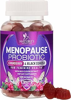 Menopause Probiotic for Women Gummy with Cranberry, 3 Billion CFU Natural Menopause Relief for Hot Flashes, Night Sweats, PH Balance, Vaginal Health, Immune Support, Probiotic Supplement - 120 Gummies