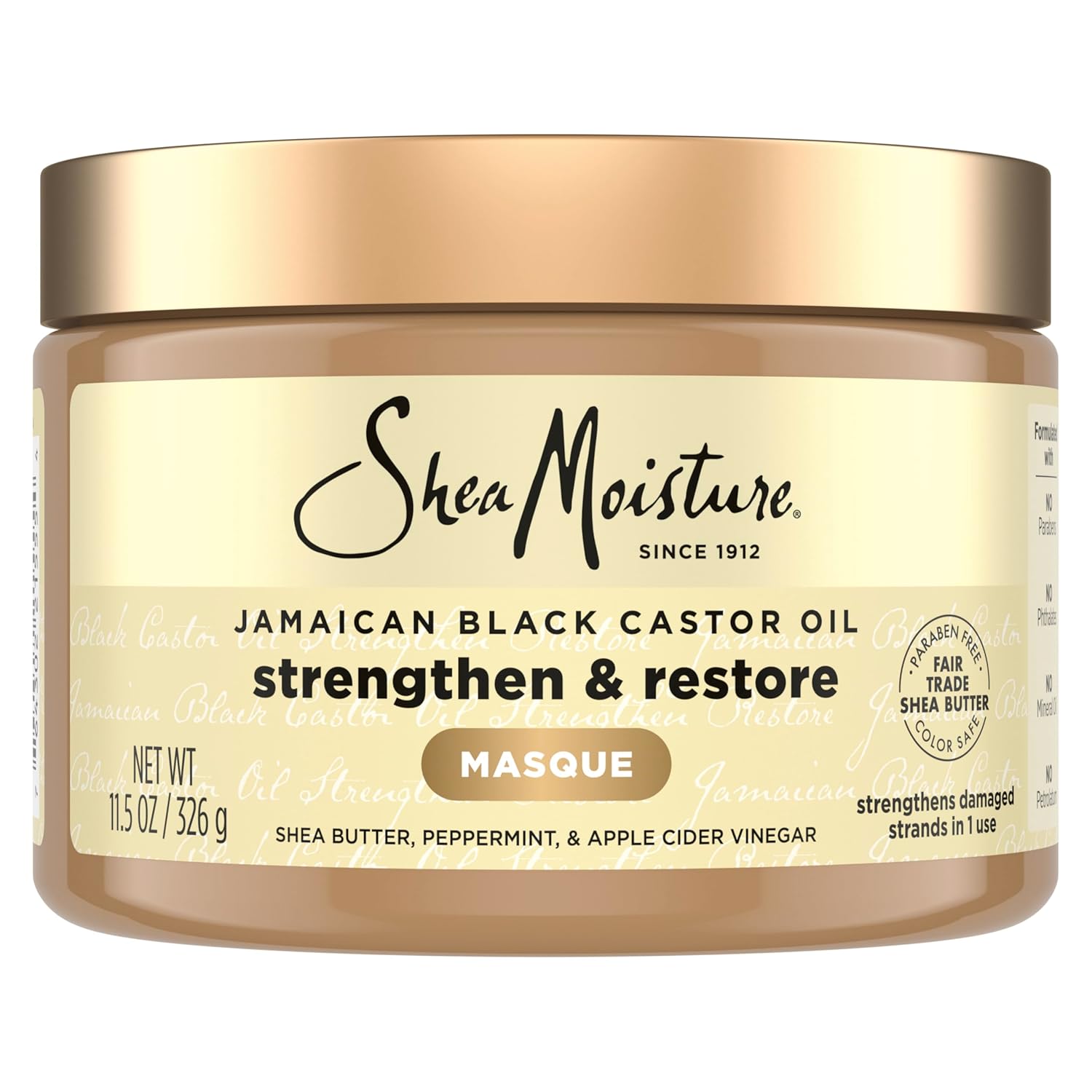 SheaMoisture Jamaican Black Castor Oil Treatment Masque Jamaican Black Castor Oil For Dry Hair Paraben Free Hair Mask 11.5 oz