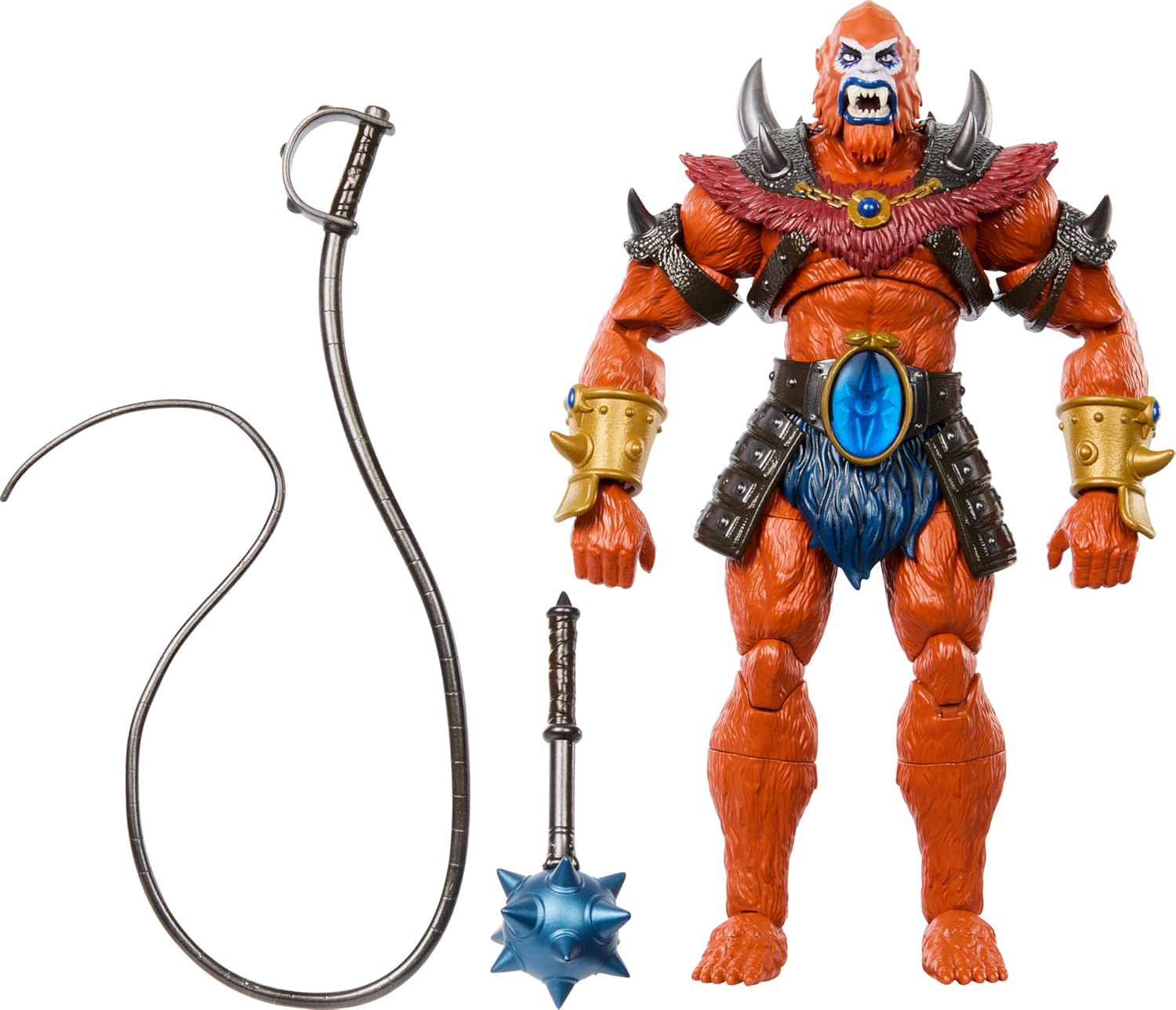 Masters of the Universe Masterverse 7-Inch Action Figure, New Eternia Beast Man, Motu Toy Villain, Skeletor Henchman, 30 Articulations