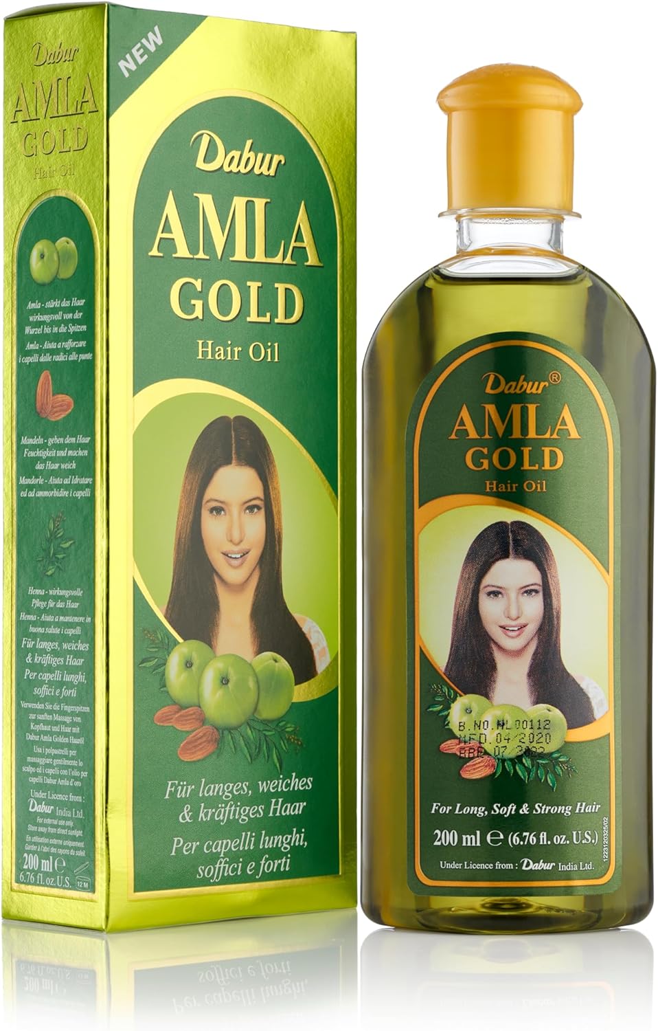 Dabur Amla Gold Hair Oil - 200ml, For Long, Soft, & Strong Hair, Enriched With Power Of Amla, Almonds, & Henna, Strengthens From Root to Tip