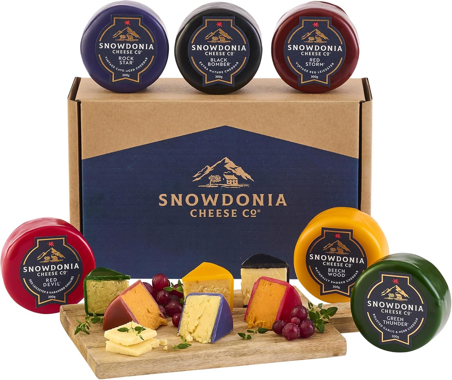 Snowdonia Cheese Company | Premium Deli Gift Box | 6 Luxury Welsh Cheeses | Black Bomber Cheddar Cheese and more