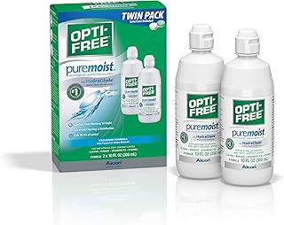 Opti-Free Puremoist Multi-Purpose Disinfecting Solution with Lens Case, 20 Fl Oz (pack of 2)