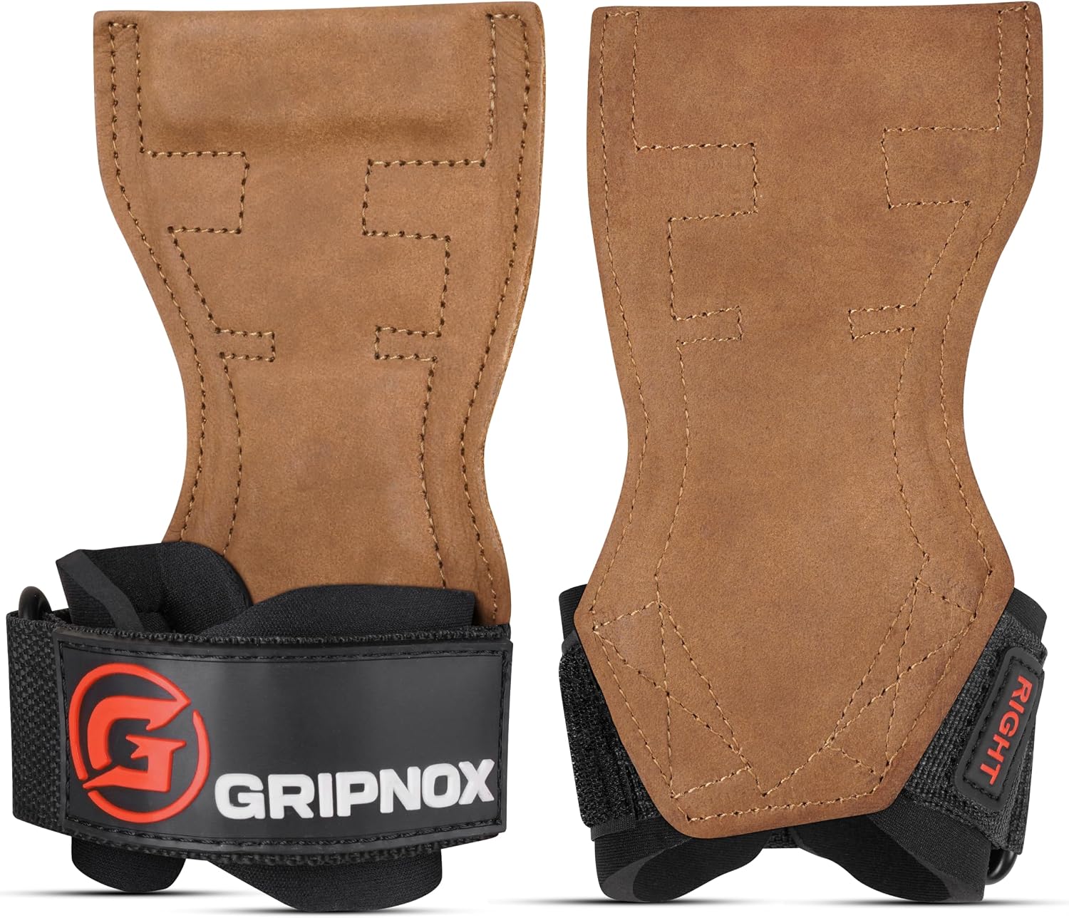 Premium Weight Lifting Grips & Straps for Deadlifts & Powerlifting – Anti-Slip Leather and Rubber Grip with Padded Wrist Wrap Support –