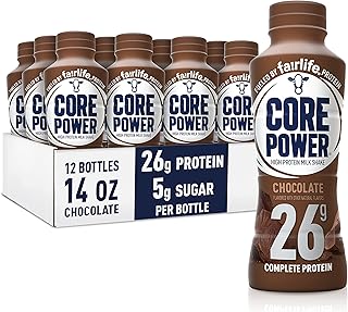 Core Power Fairlife 26g Protein Milk Shakes, Liquid Ready To Drink for Workout Recovery, Chocolate, 14 Fl Oz Bottle (Pack of 12)