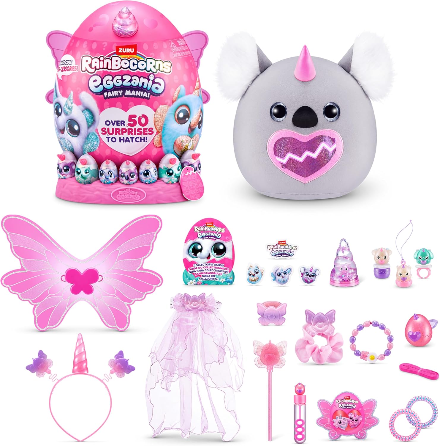 Eggzania Fairy Mania (Koala) by ZURU, Plush Toy, Collectible Plush, Surprise Eggs, Wearable Accessories, Slime, Toys for Girls