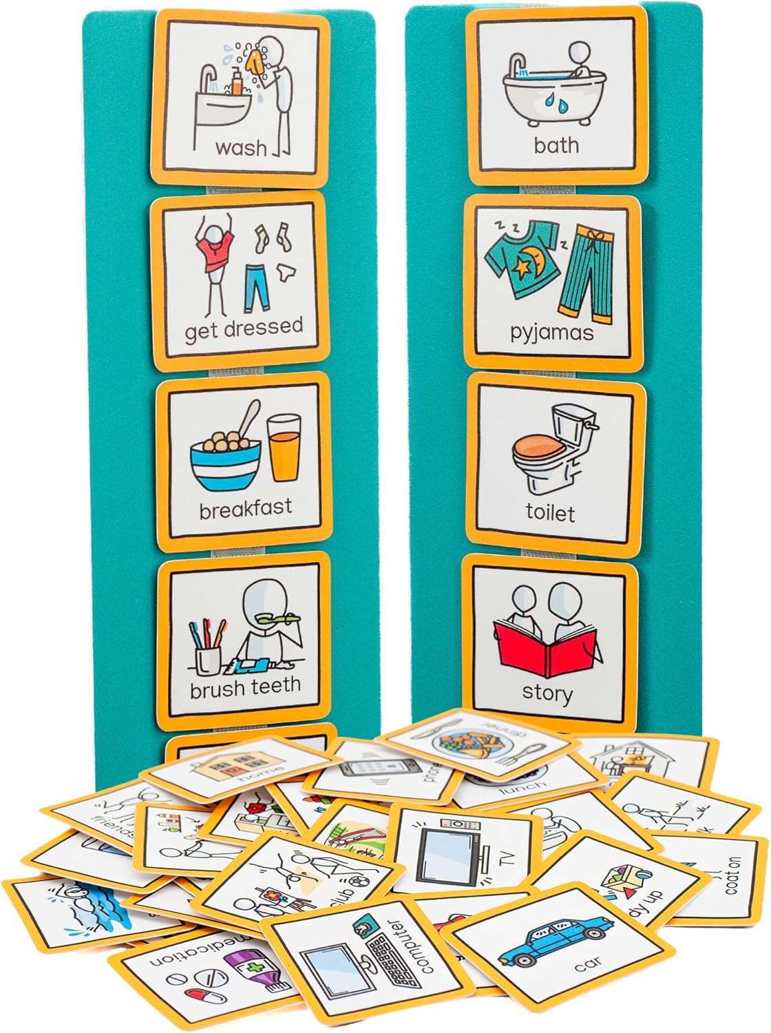 Visual Timetable For Children Visual Schedule Routine Chart for kids with 35 durable visual pecs cards to support transition for autism, adhd, send, learning difficullties, early years