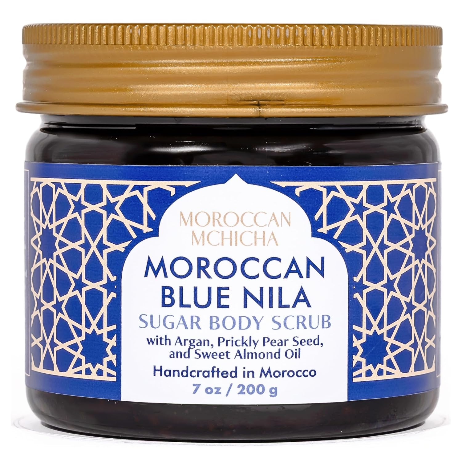 Moroccan Body Scrub Nila Mask with Argan Oil, Sweet Almond, Prickly Pear Seed Oil, Vitamin E Oil, and Shea Butter, Moroccan Body Care (7 oz)