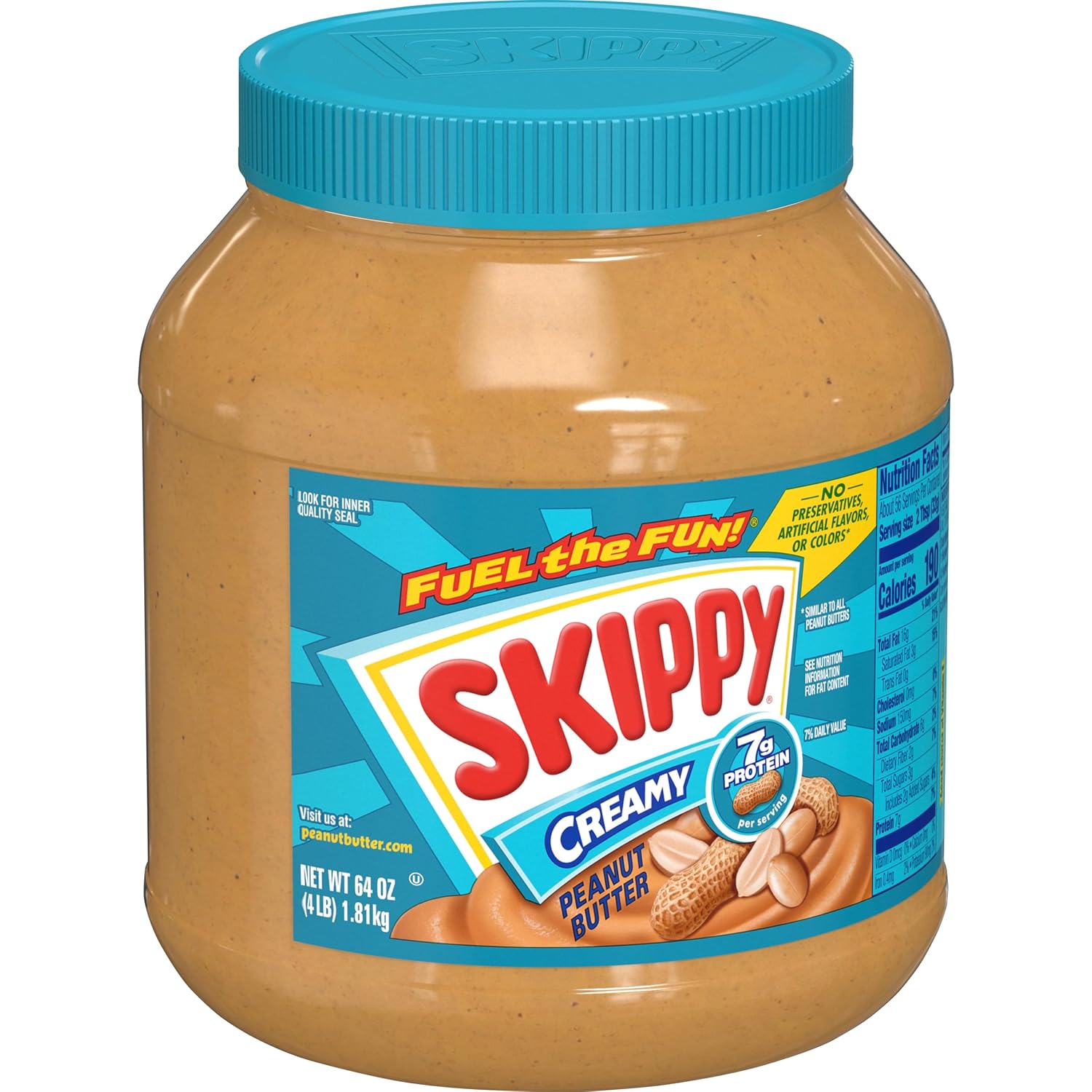 SKIPPY Peanut Butter, Creamy, 64 oz (Packaging May Vary) | 7 g protein per serving
