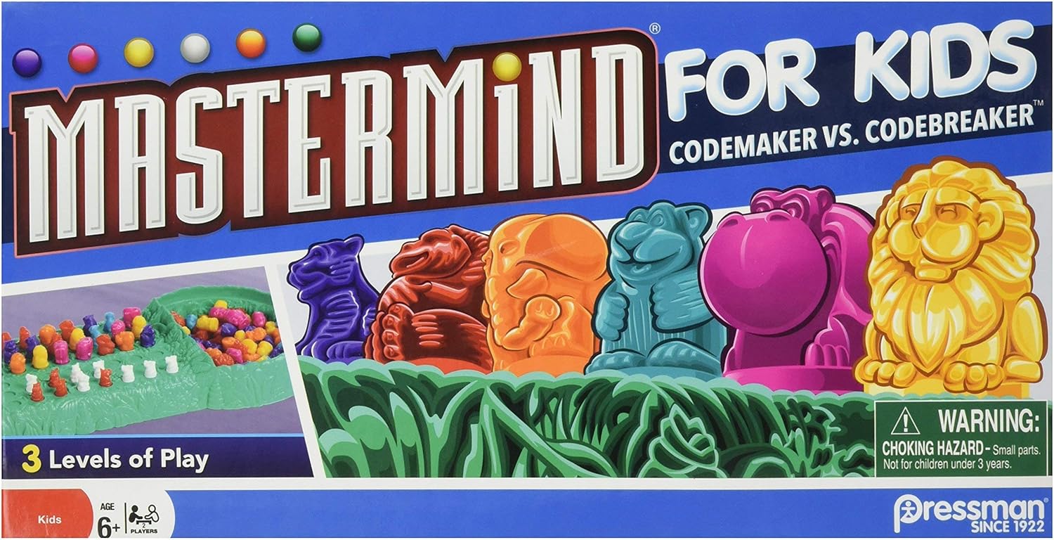 Pressman Mastermind for Kids - Codebreaking Game With Three Levels of Play Multicolor, 5"