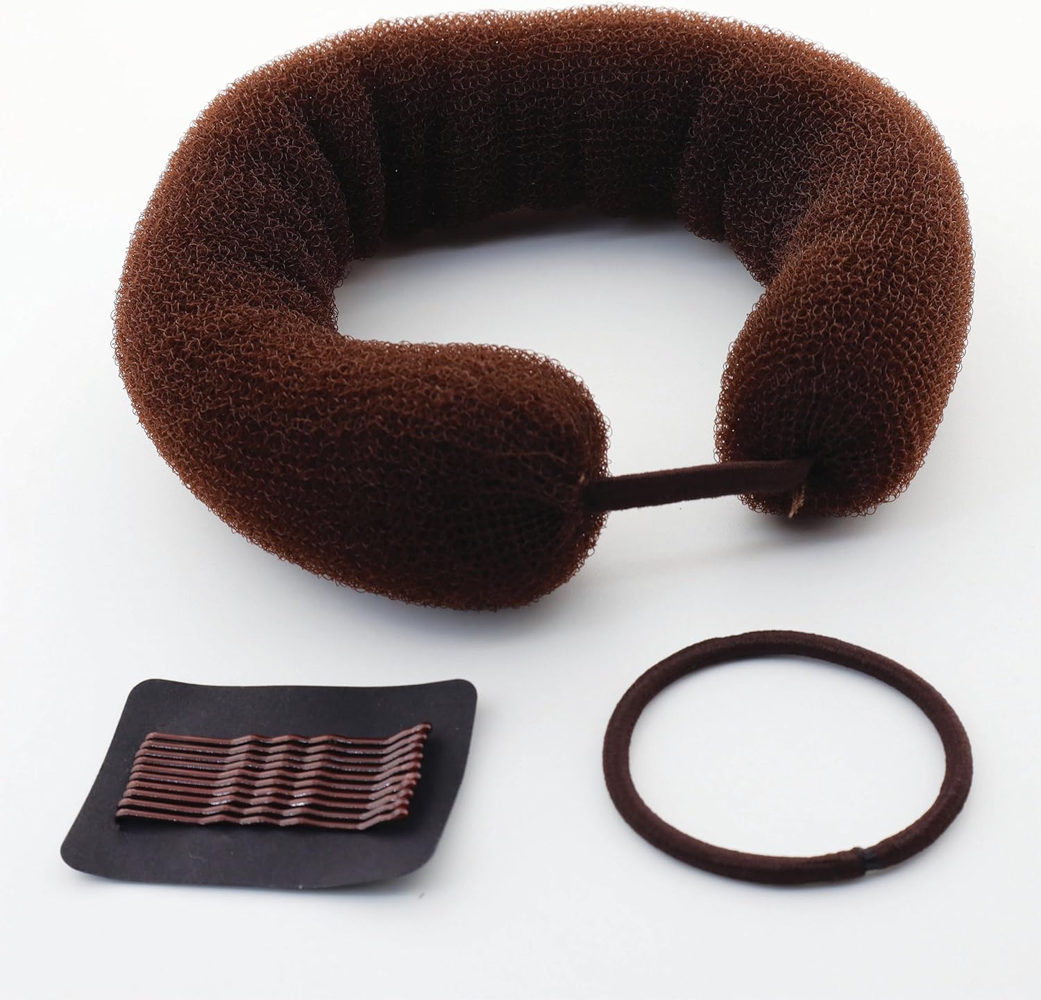 Padded Hair Roll | Cushion Styler - Brown Mesh - For Vintage Style Wedding Hair-Up - Styling Tool
