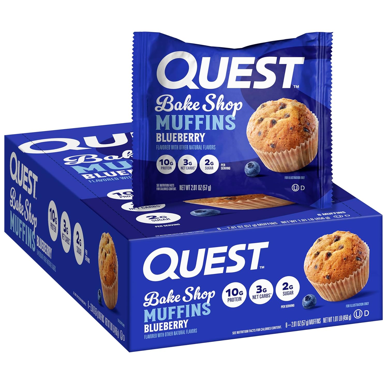 Quest Bake Shop Muffin - Blueberry (8 Muffins)