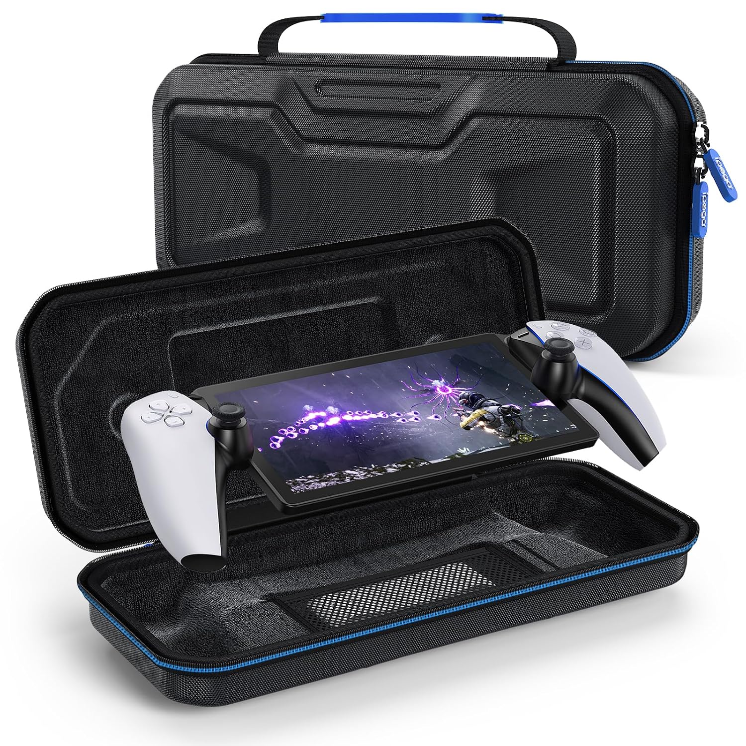 Carry Case for Playstation Portal remote player for PS5 Console with accessories,EVA Hard Shell Case Portable Carry Handbag for Playstation Portal Accessories. (Blue)