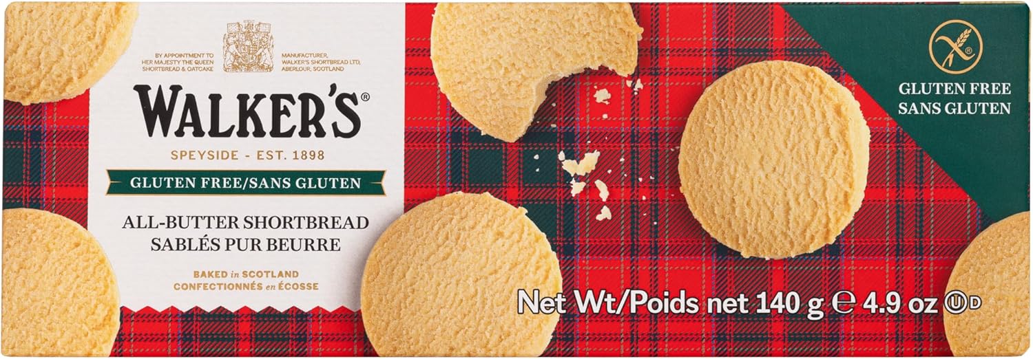Walker's Shortbread Gluten Free Rounds, Pure Butter Shortbread Cookies, 4.9 Oz (Pack of 1)