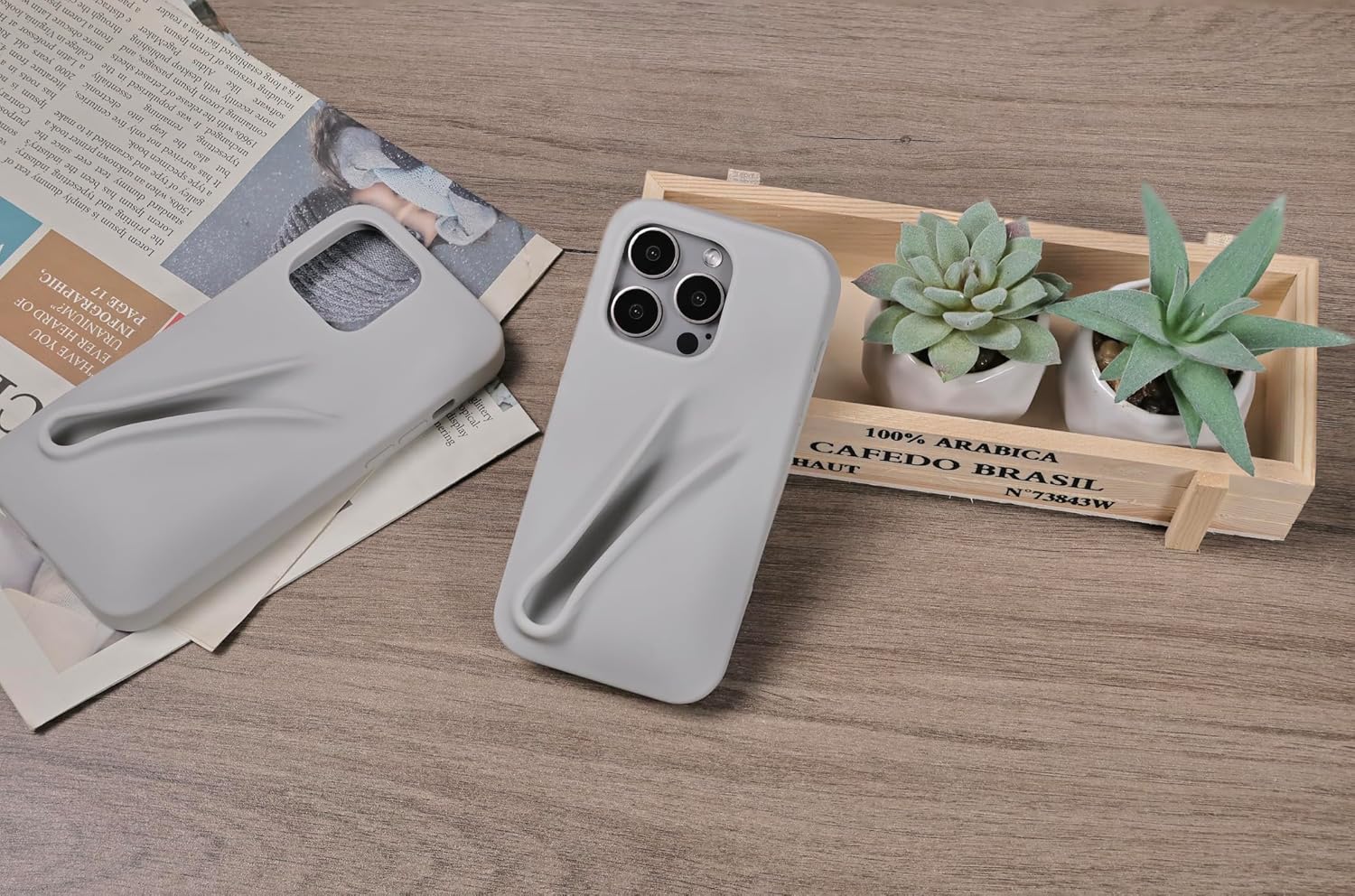 Lip Gloss Phone Case - Rhode Lip Balm Phone Case Liquid Silicone Camera Protection Lipstick Lip Glaze Phone Case for iPhone 13 14 15 Pro Max (Grey, Brown, Pink) (Grey, iPhone 15 Pro), Gray