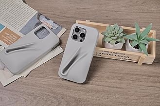Lip Gloss Phone Case - Rhode Lip Balm Phone Case Liquid Silicone Camera Protection Lipstick Lip Glaze Phone Case for iPhone 13 14 15 Pro Max (Grey, Brown, Pink) (Grey, iPhone 15 Pro), Gray