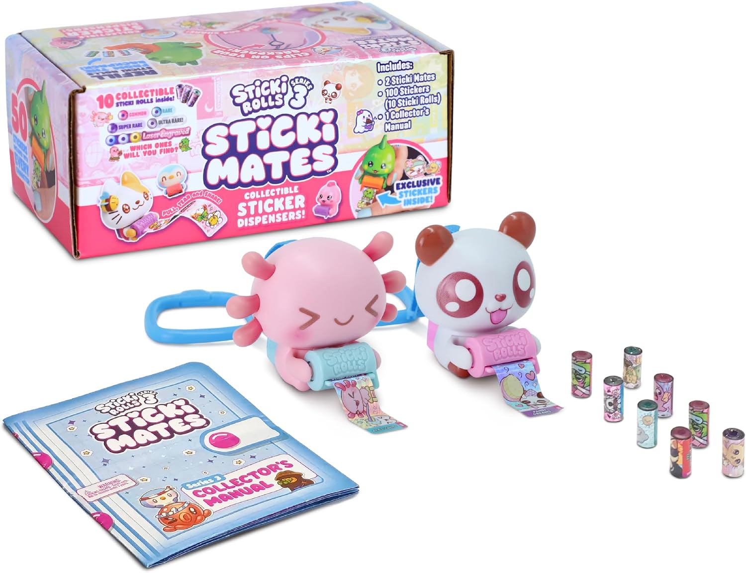 Sticki Rolls Sticki Mates - Collectible Sticker Dispenser 2-Pack - Ages 5+