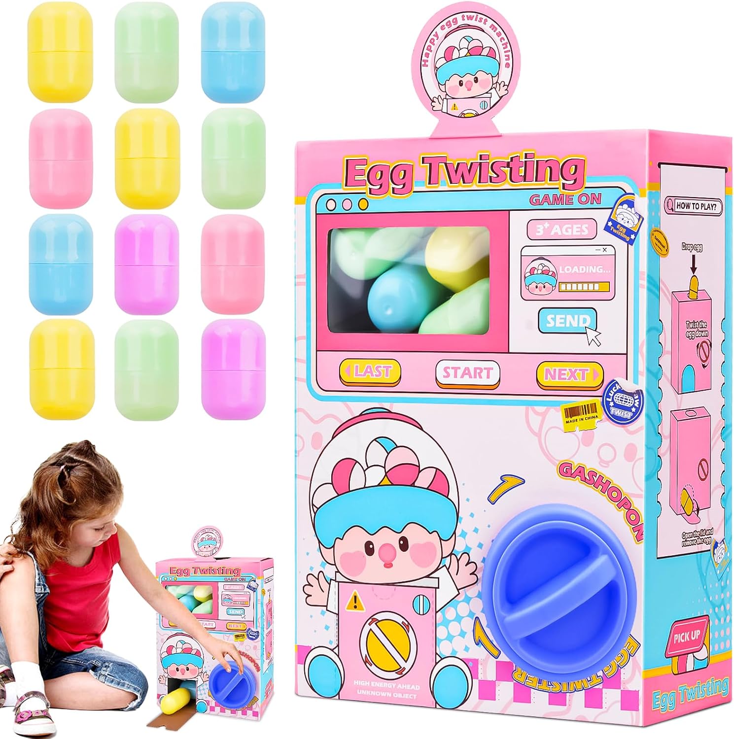 Mini Vending Machine Kids Toys, Mini Claw Machine, Egg Claw Machine, Surprise Blind-Box Egg Twist Toy, Claw Machine For Kids Perfect For Birthdays, Halloween Christmas Easter Egg Hunt Gift