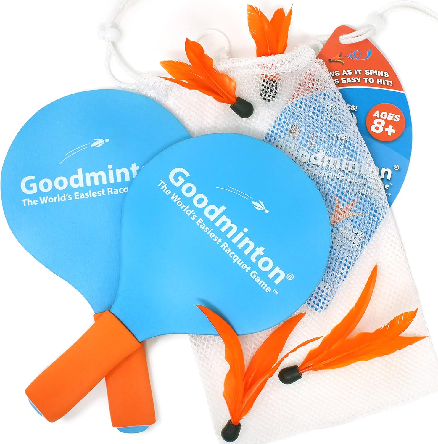 Goodminton - The World's Easiest Racquet Game - an Indoor Outdoor Year-Round Fun Paddle Game Set for Boys, Girls, and People of All Ages