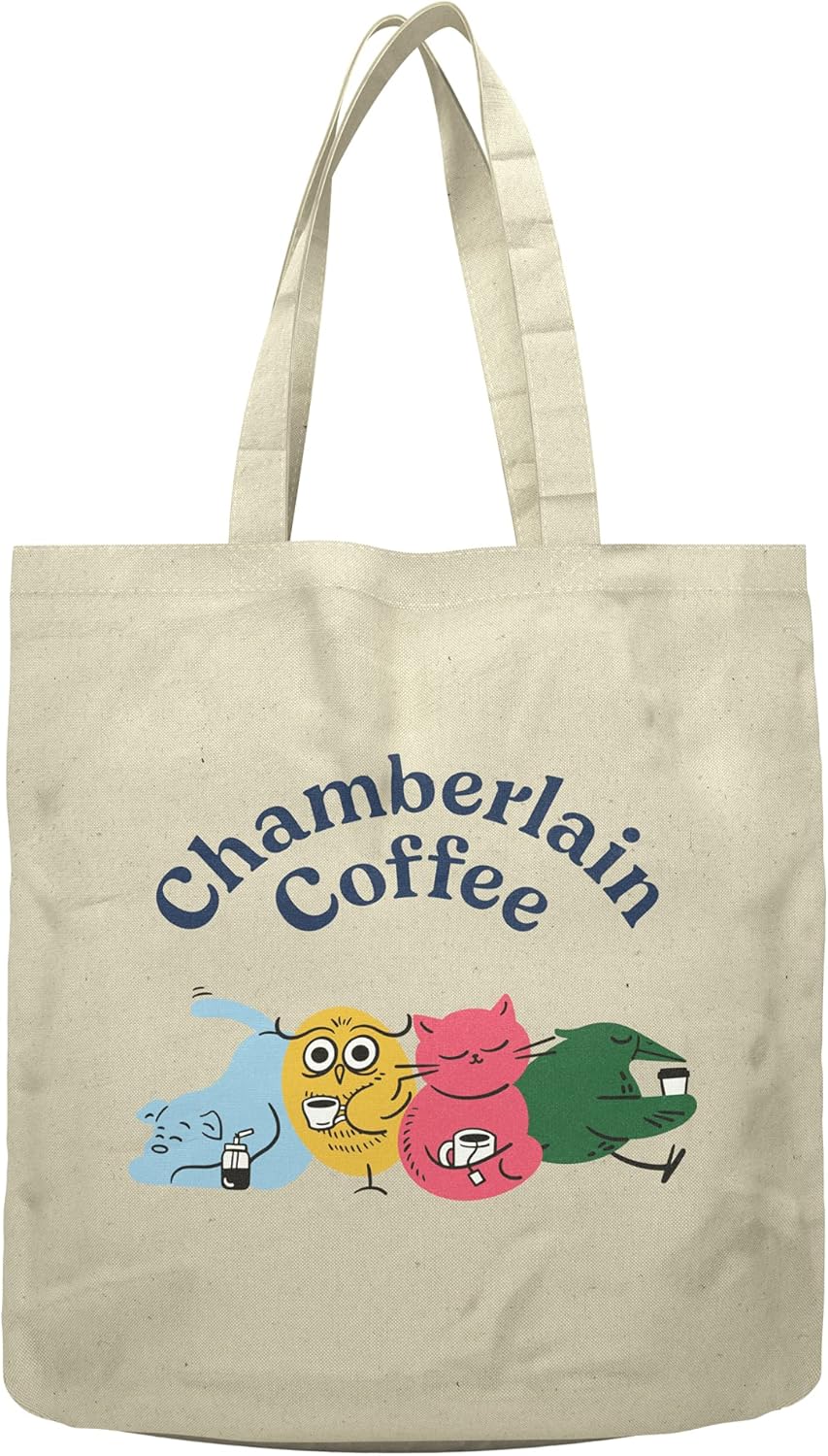 Chamberlain Coffee The Original Family Shopping Tote - Aesthetic Tote Bag for Groceries, Farmers Market, Books & School - Cotton Canvas Tote Bag - Durable Reusable Canvas Shopping Bag