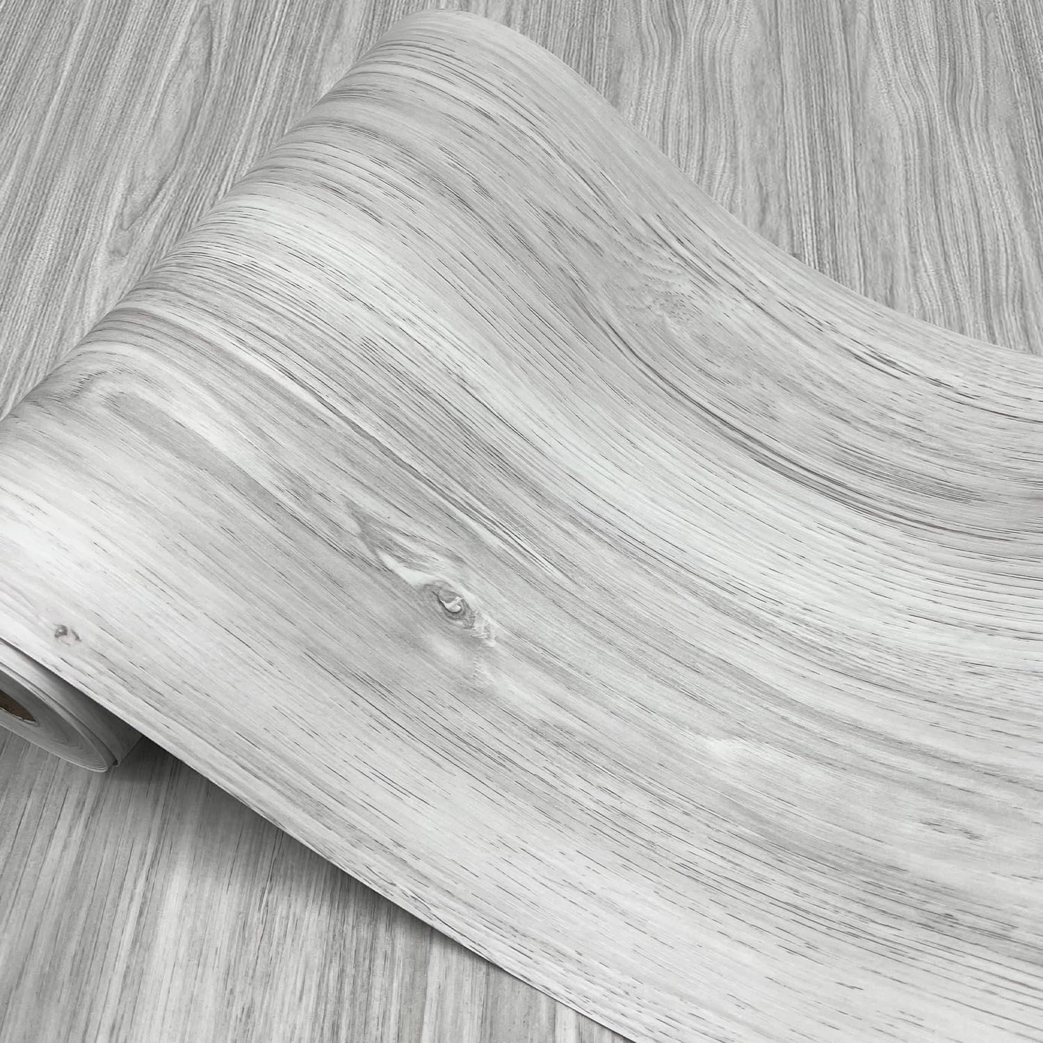 Wood Grain Peel and Stick Floor Tiles – 11.8” Width, Full Roll Length of 118" – Versatile Design for Any Space, Light Color Self Adhesive Vinyl Flooring, Waterproof and Non-Slip Features