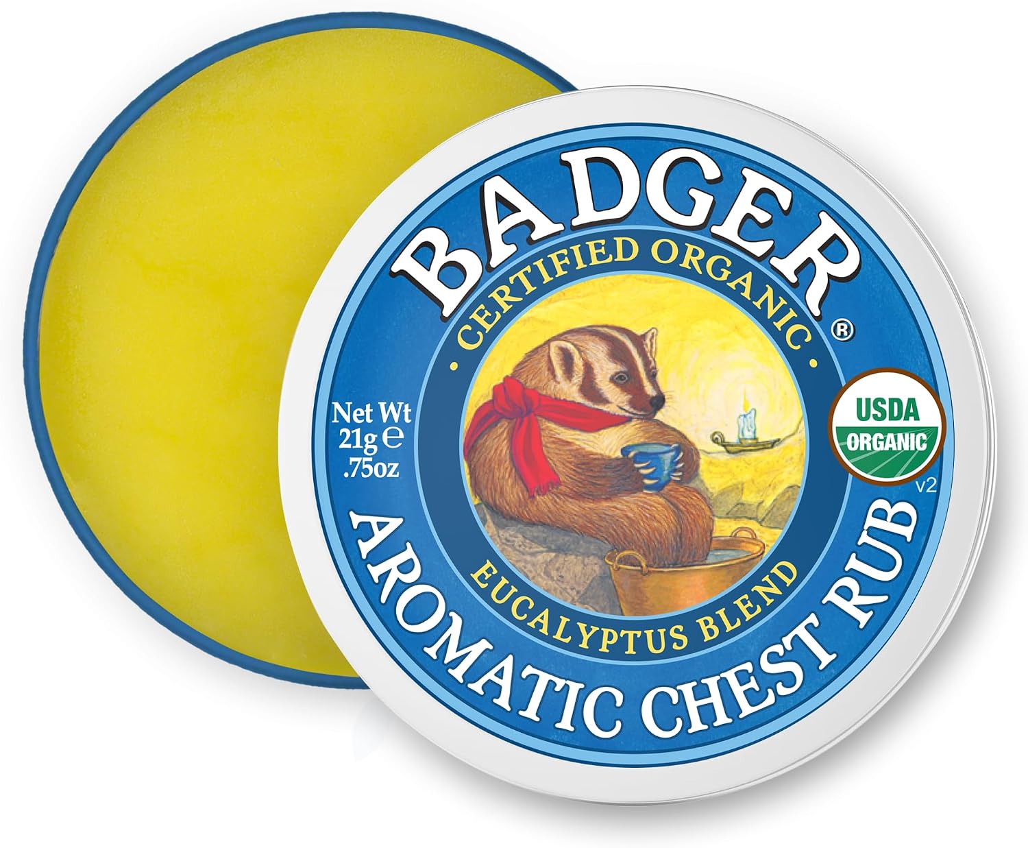 Badger Organic Aromatic Chest Rub, Eucalyptus & Lavender, .75 oz