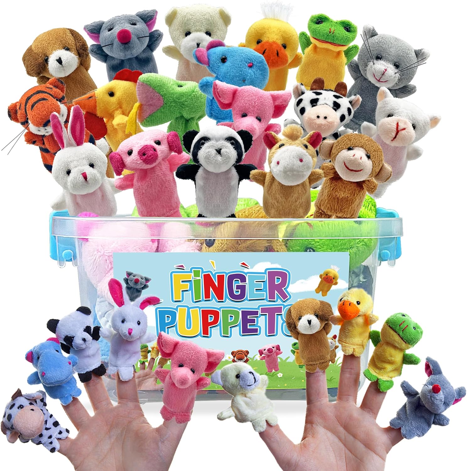 18 PCS Finger Puppets Set Mini Stuffed Animals for Storytelling Teaching Playtime Schools Birthday Party Gift Favor Supplies